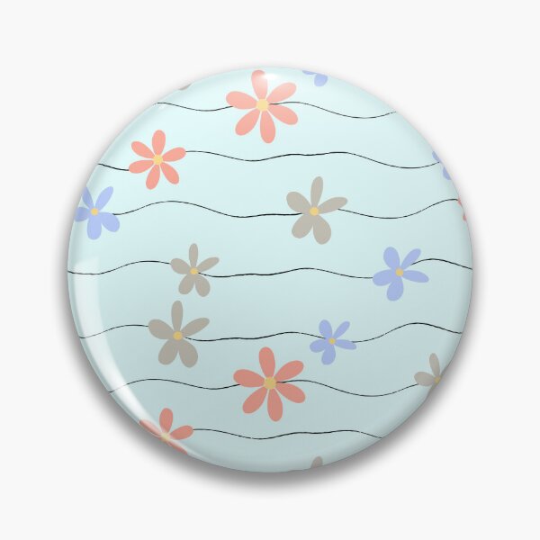 Item preview, Flower lines on blue 2 designed and sold by EnvyExpressions.