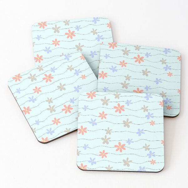 Item preview, Flower lines on blue 2 designed and sold by EnvyExpressions.