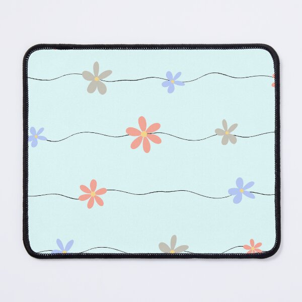 Item preview, Flower lines on blue designed and sold by EnvyExpressions.