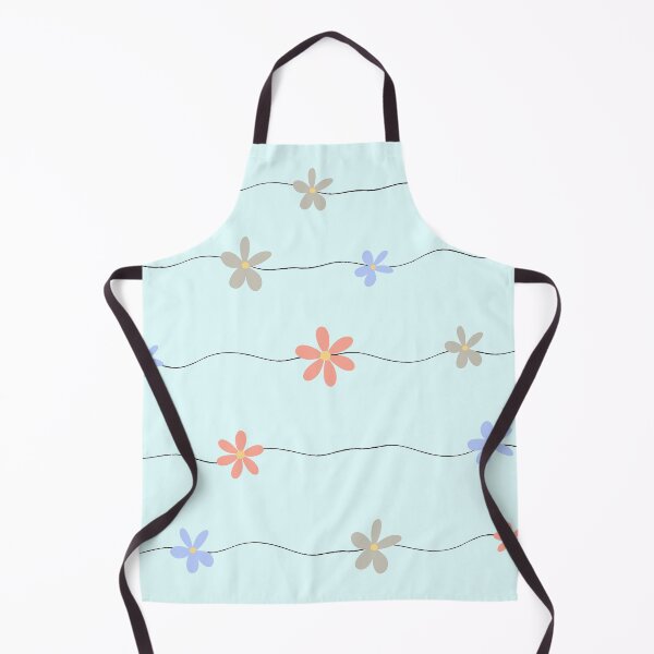 Item preview, Flower lines on blue designed and sold by EnvyExpressions.
