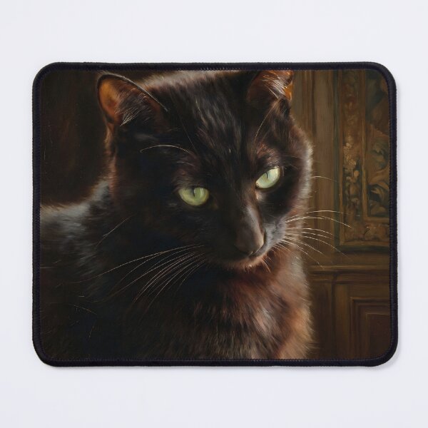 Item preview, Black Cat Renaissance Oil Portrait designed and sold by MoonPurrStudio.