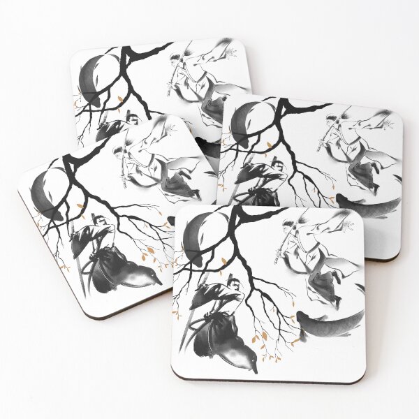 Item preview, Samurai Duel & Koi Fish: Zen Sumi-e Art designed and sold by Kanniax.