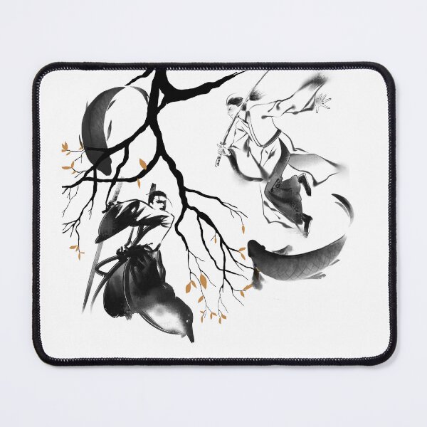 Item preview, Samurai Duel & Koi Fish: Zen Sumi-e Art designed and sold by Kanniax.