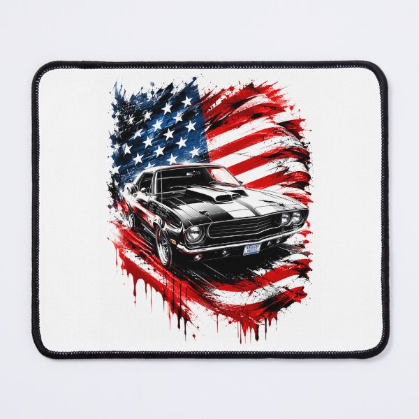 Item preview, Puissance Muscle Car Américaine – Voiture Classique Vintage avec Drapeau USA designed and sold by allin14fun.