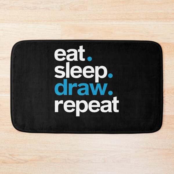 Item preview, Eat Sleep Draw Repeat Text designed and sold by SiarheiYur.
