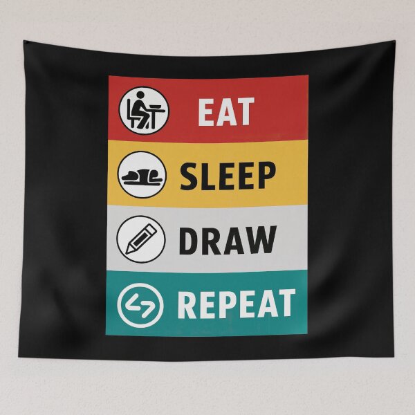 Item preview, Eat Sleep Draw Repeat designed and sold by SiarheiYur.