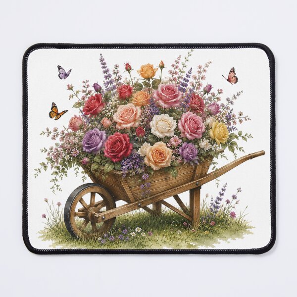 Item preview, Vintage Rose Wheelbarrow designed and sold by PetalGarden.