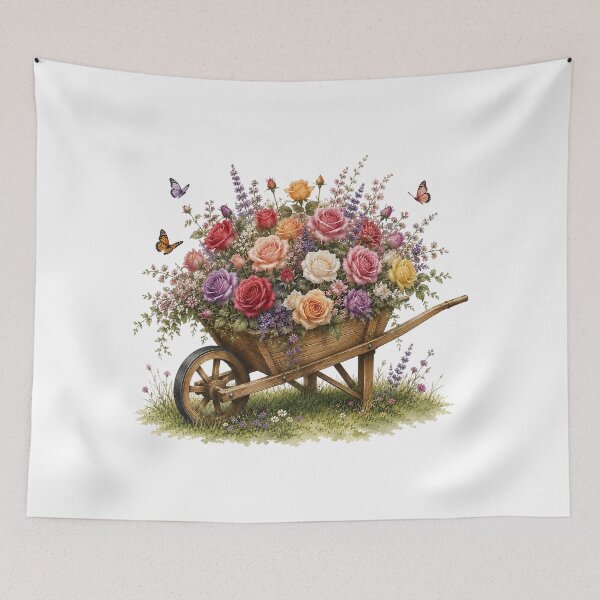 Item preview, Vintage Rose Wheelbarrow designed and sold by PetalGarden.