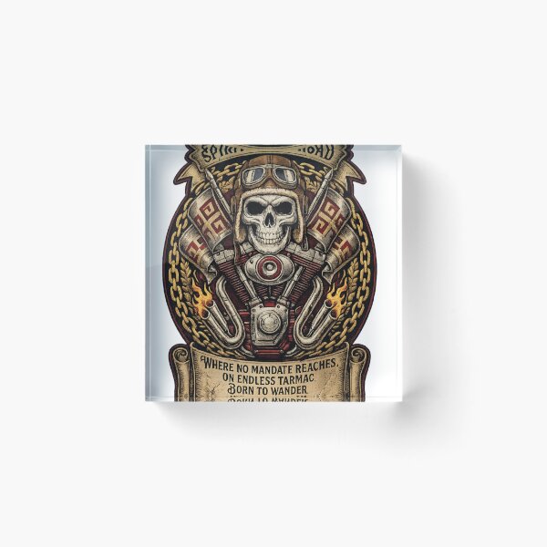 Item preview, Vintage Biker Skull Spirit of the Road Motorcycle Rider Graphic designed and sold by AMIR PRO .