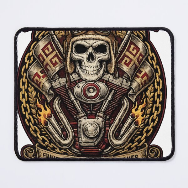 Item preview, Vintage Biker Skull Spirit of the Road Motorcycle Rider Graphic designed and sold by AMIR PRO .