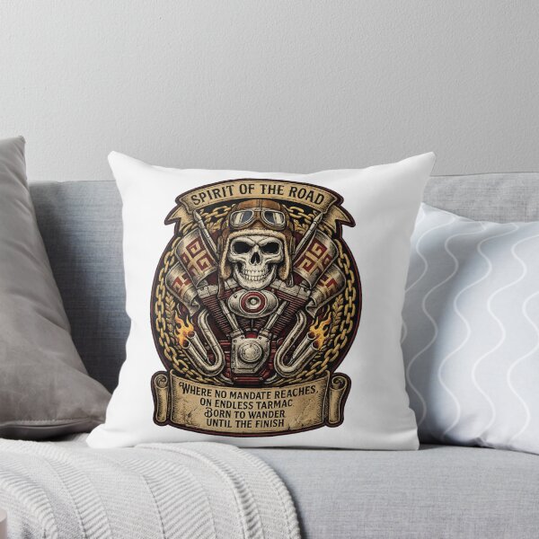 Item preview, Vintage Biker Skull Spirit of the Road Motorcycle Rider Graphic designed and sold by AMIR PRO .