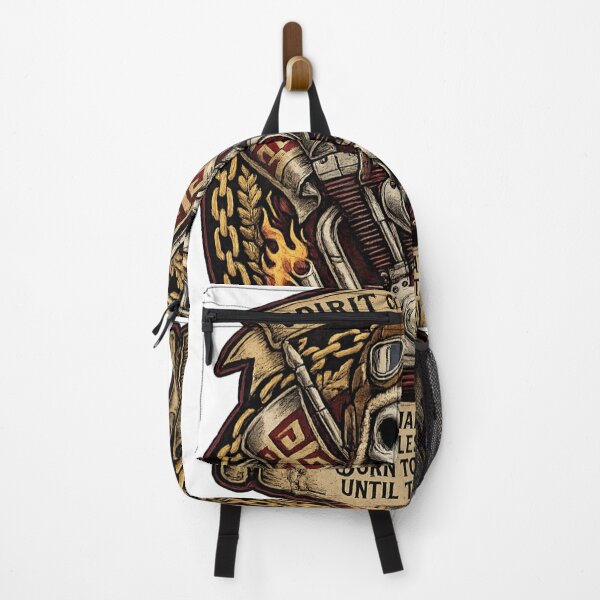 Item preview, Vintage Biker Skull Spirit of the Road Motorcycle Rider Graphic designed and sold by AMIR PRO .