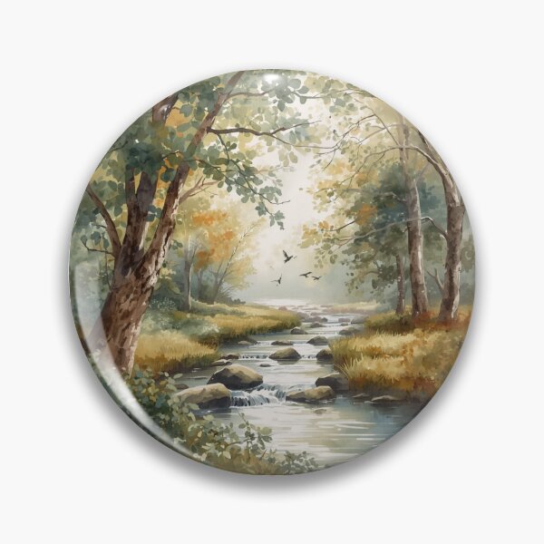 Item preview, Elegant Watercolour Forest Stream designed and sold by TKHdesigns.