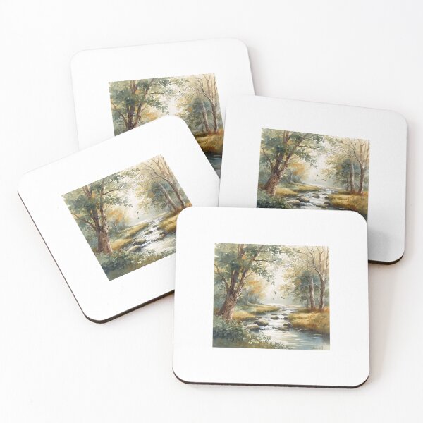 Item preview, Elegant Watercolour Forest Stream designed and sold by TKHdesigns.
