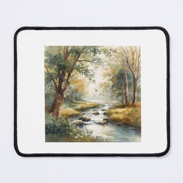 Item preview, Elegant Watercolour Forest Stream designed and sold by TKHdesigns.