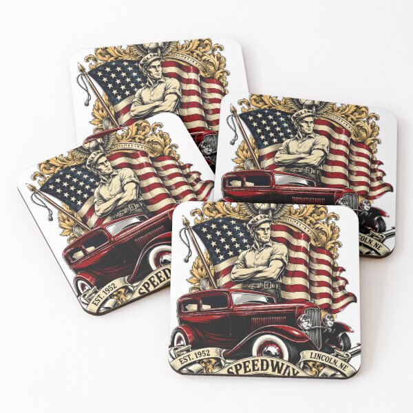 Item preview, Vintage American Muscle Car – Retro Speedway Motors Classic Car Design designed and sold by allin14fun.