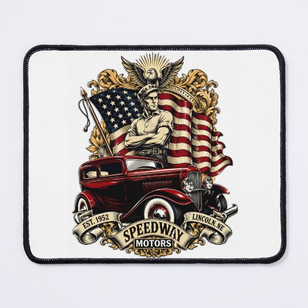 Item preview, Vintage American Muscle Car – Retro Speedway Motors Classic Car Design designed and sold by allin14fun.