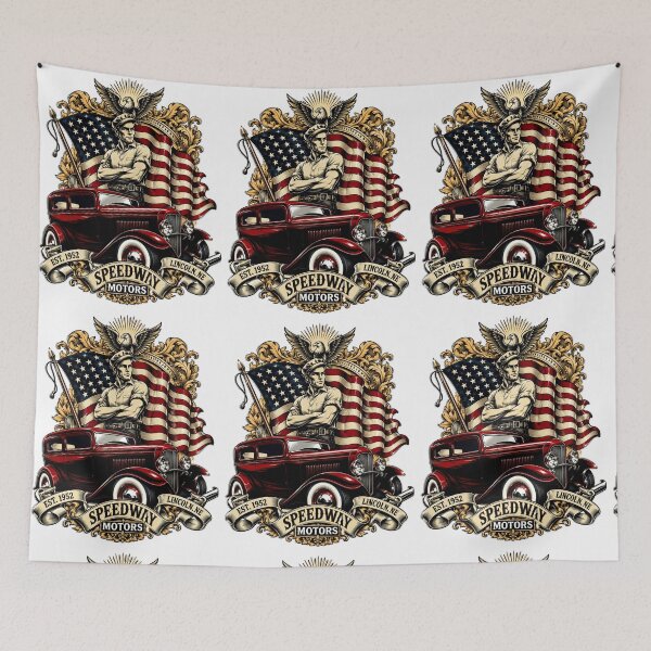 Item preview, Vintage American Muscle Car – Retro Speedway Motors Classic Car Design designed and sold by allin14fun.