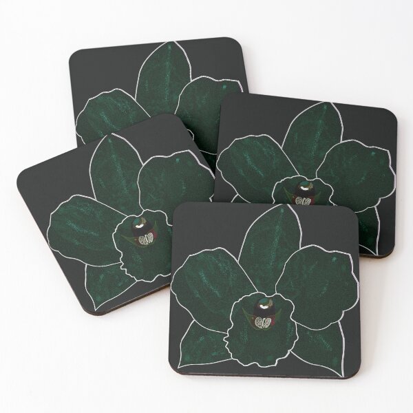 Item preview, Dark Green Orchid – Gothic Botanical Digital Art designed and sold by BatNature.