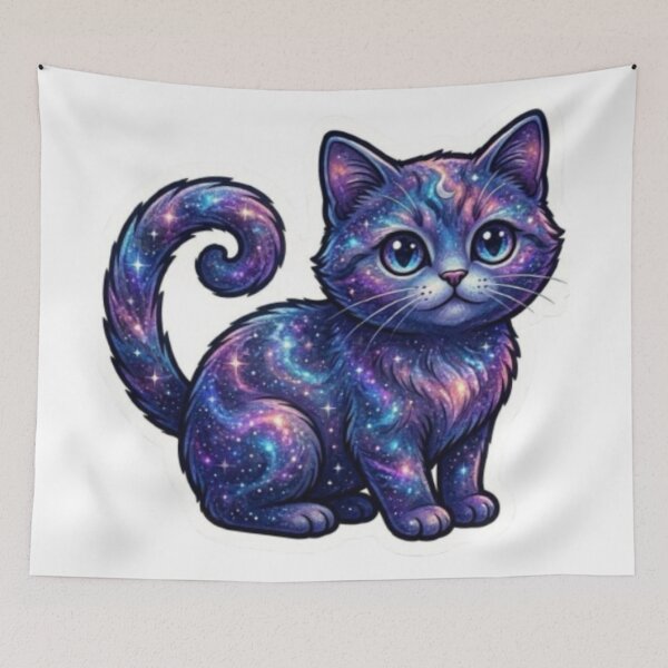 Item preview, Galaxy Cat Cosmic Sticker designed and sold by ckartes100.