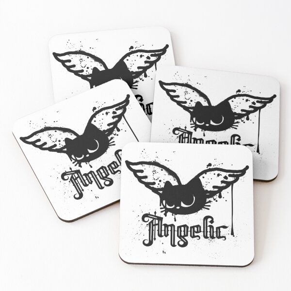 Item preview, Angelic black cat anarchist black spray paint designed and sold by InkRiot Studios.