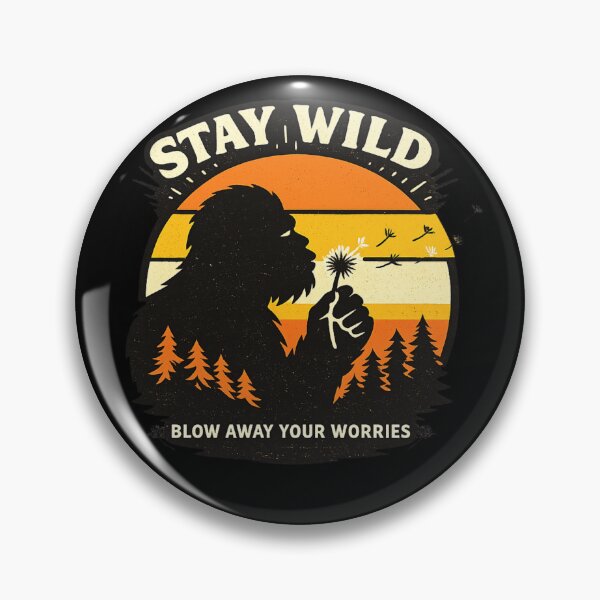 Item preview, Stay Wild Blow Away Your Worries Bigfoot Retro Vintage Shirt, Bigfoot Blowing Dandelion designed and sold by VibeOffline Studio.