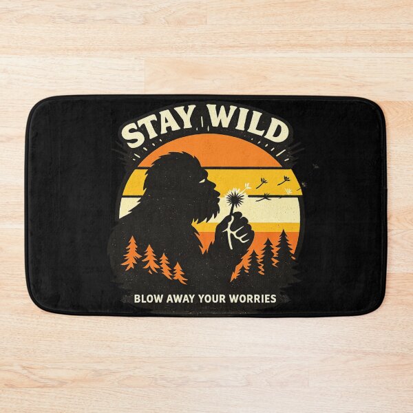 Item preview, Stay Wild Blow Away Your Worries Bigfoot Retro Vintage Shirt, Bigfoot Blowing Dandelion designed and sold by VibeOffline Studio.