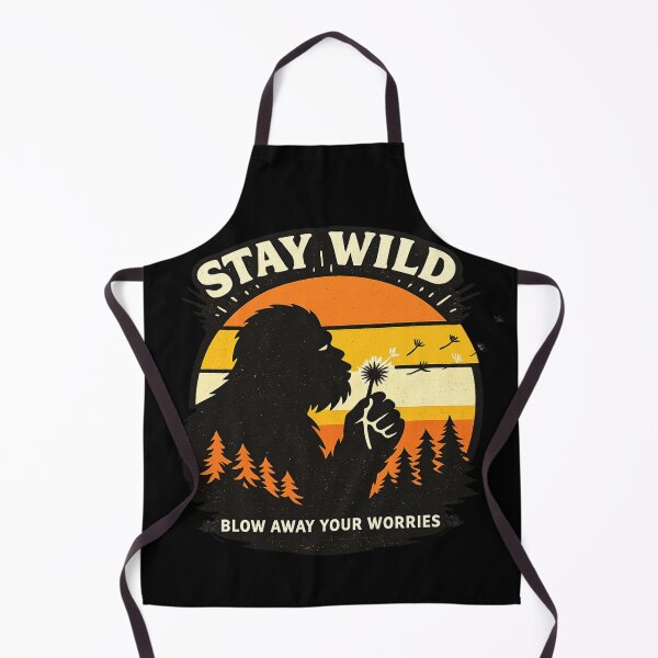 Item preview, Stay Wild Blow Away Your Worries Bigfoot Retro Vintage Shirt, Bigfoot Blowing Dandelion designed and sold by VibeOffline Studio.
