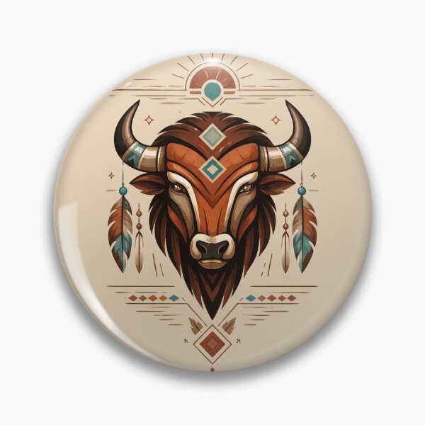 Item preview, Southwestern Buffalo Wall Art, Tribal Boho Bull Indigenous Inspired Print designed and sold by asudesign.