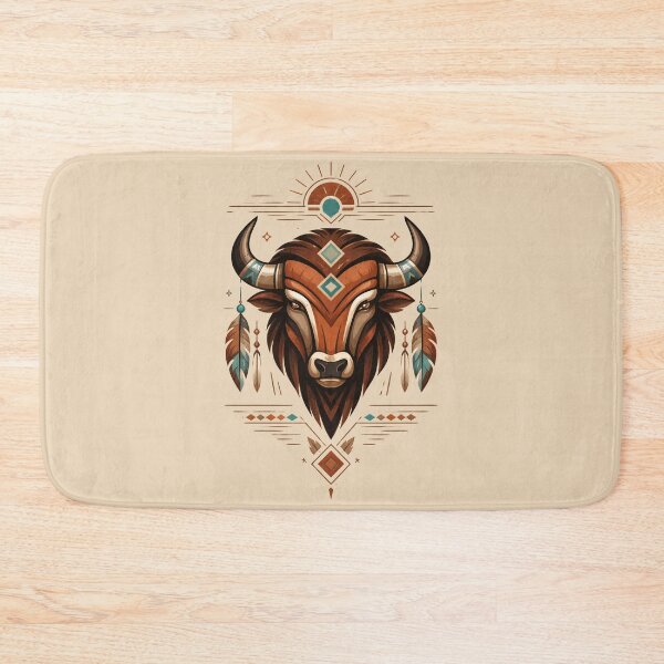 Item preview, Southwestern Buffalo Wall Art, Tribal Boho Bull Indigenous Inspired Print designed and sold by asudesign.