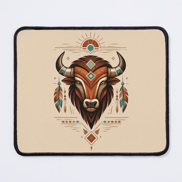 Item preview, Southwestern Buffalo Wall Art, Tribal Boho Bull Indigenous Inspired Print designed and sold by asudesign.