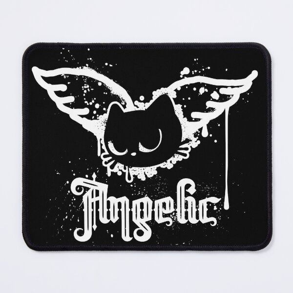 Item preview, Angelic black cat anarchist spray paint graffiti designed and sold by InkRiot Studios.