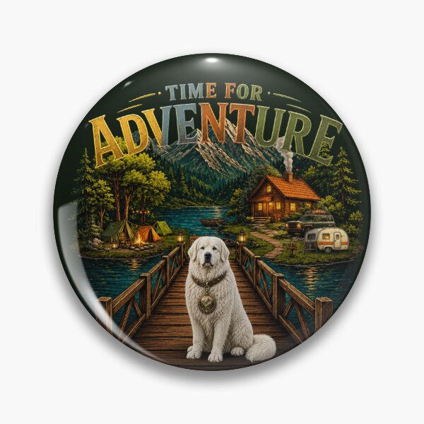 Item preview, Time For Adventure Mountain Dog – Camping Outdoor Aesthetic T-Shirt designed and sold by Aimetoi.
