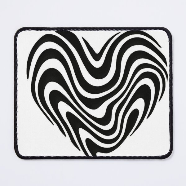 Item preview, Wavey Black and White Psychedelic Heart designed and sold by The-SilentPlace.