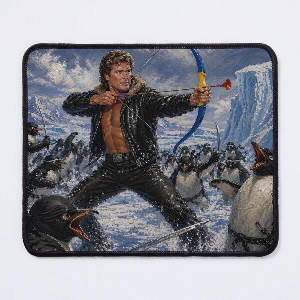 Item preview, The Hoff vs Ninja Penguins designed and sold by Hyper-fantasia.