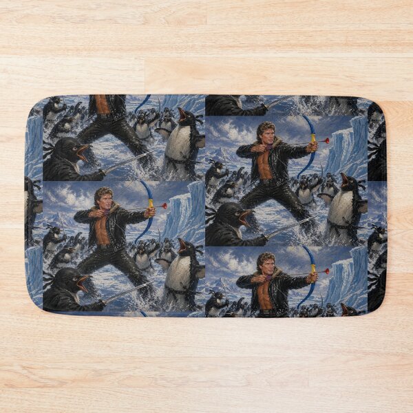 Item preview, The Hoff vs Ninja Penguins designed and sold by Hyper-fantasia.