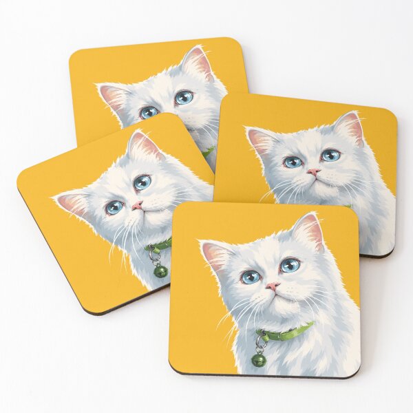 Aperçu de l'œuvre Moutarde Chat Blanc créée et vendue par ANDBB.