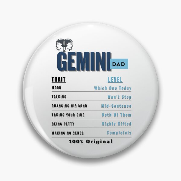 Item preview, Gemini Dad Traits - Humorous Zodiac Father's Day Gift designed and sold by ZenWealthDesign.