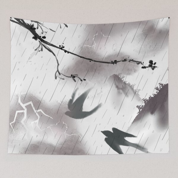 Item preview, Zen Storm & Swallows: Japanese Sumi-e Art designed and sold by Kanniax.