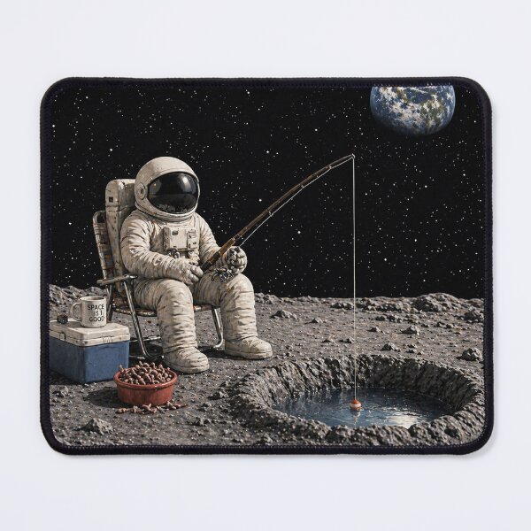 Item preview, Space Fishing Shirt | Relaxing Astronaut on the Moon Graphic Tee designed and sold by SleepyLlamaClothes.