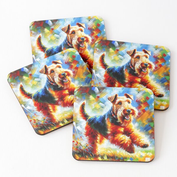 Item preview, Welsh Terrier Acrylic Art Black and Tan Welshie Portrait designed and sold by Puppy Puzzles Plus.