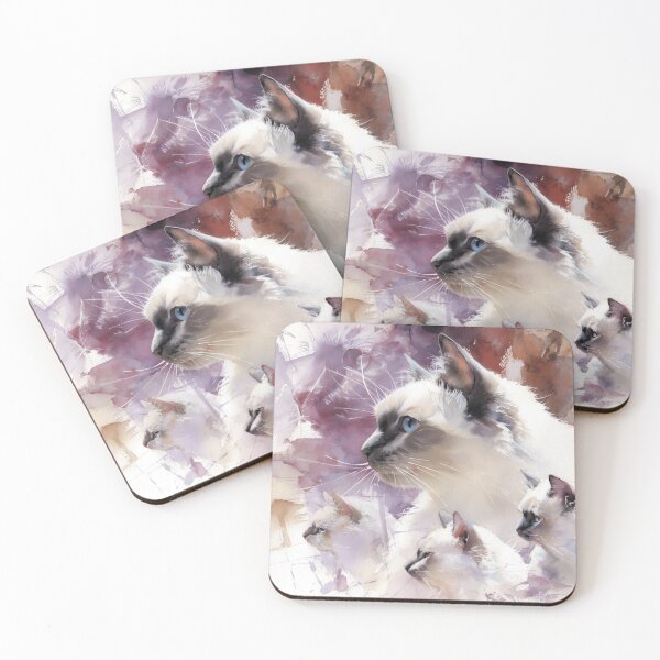 Item preview, Siamese Family in Ethereal Purple Watercolor designed and sold by Paolo-Bandal.