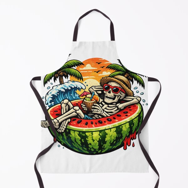 Item preview, Chill Till You’re Dead – Summer Skeleton Watermelon Float designed and sold by Alphakenon.