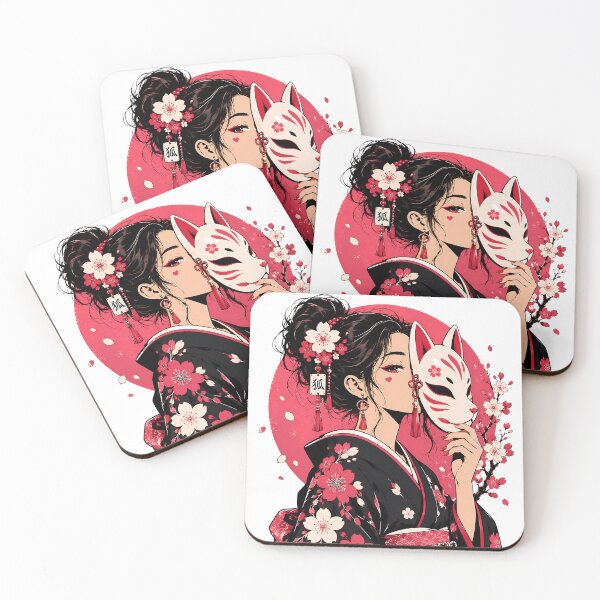 Item preview, Kitsune Sakura Girl – Japanese Fox Mask Aesthetic designed and sold by Digital Culture Studio.