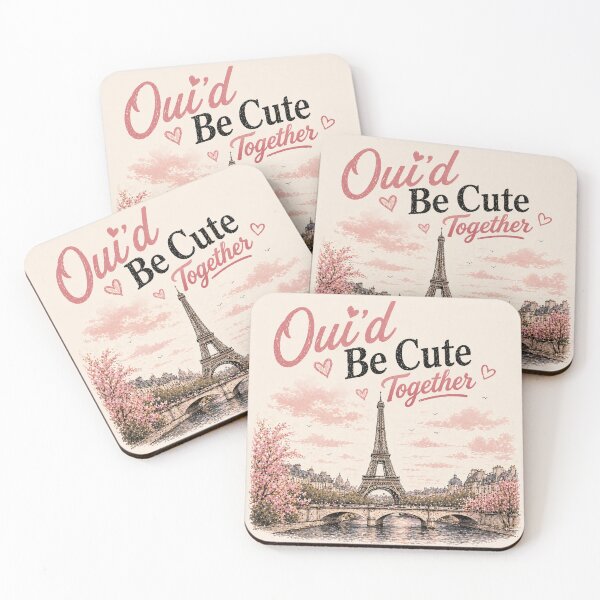 Item preview, Oui’d Be Cute Together Shirt | Paris Eiffel Tower Romantic Tee designed and sold by SleepyLlamaClothes.
