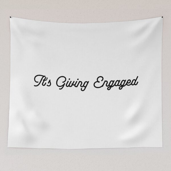 Item preview, It's Giving Engaged - in Black Script Font for Engagement, Soon to be Wife, Wedding Gift designed and sold by My Sweet Engagement.