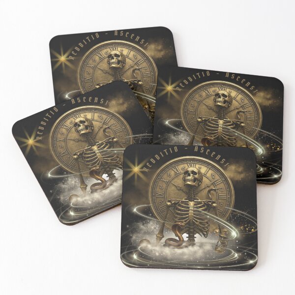 Item preview, Alchemical Chronos: Memento Mori Skeleton & Ancient Clock designed and sold by MilaVibeStudio.