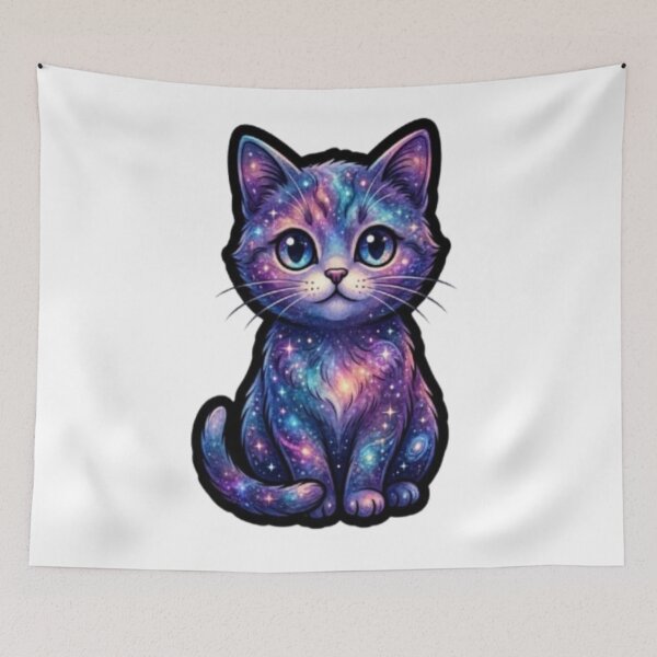 Item preview, Galaxy Cat Cosmic Sticker designed and sold by ckartes100.