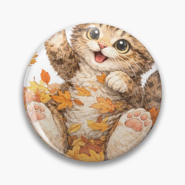 Item preview, kitten playing with autumn leaves designed and sold by PasoaPaso2025.