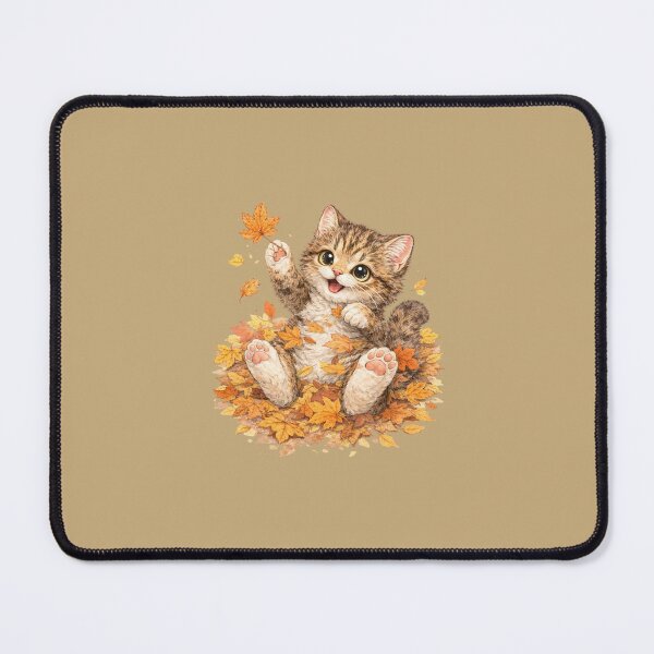 Item preview, kitten playing with autumn leaves designed and sold by PasoaPaso2025.
